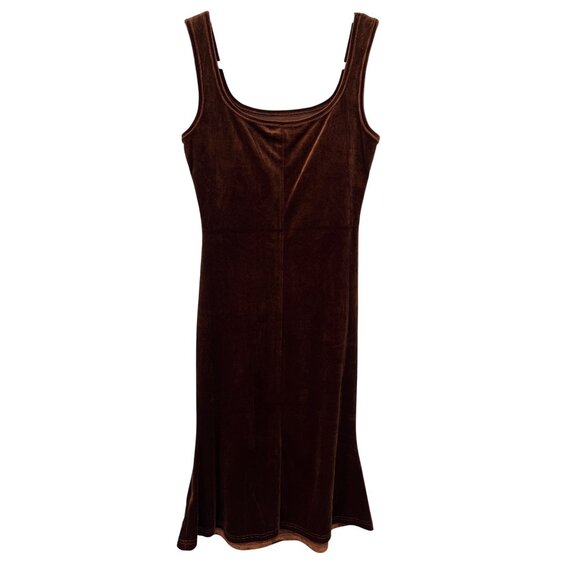 Commense Velvet Midi Dress Size Small Sleeveless Fitted Flare Hem Elegant NEW - Picture 3 of 10